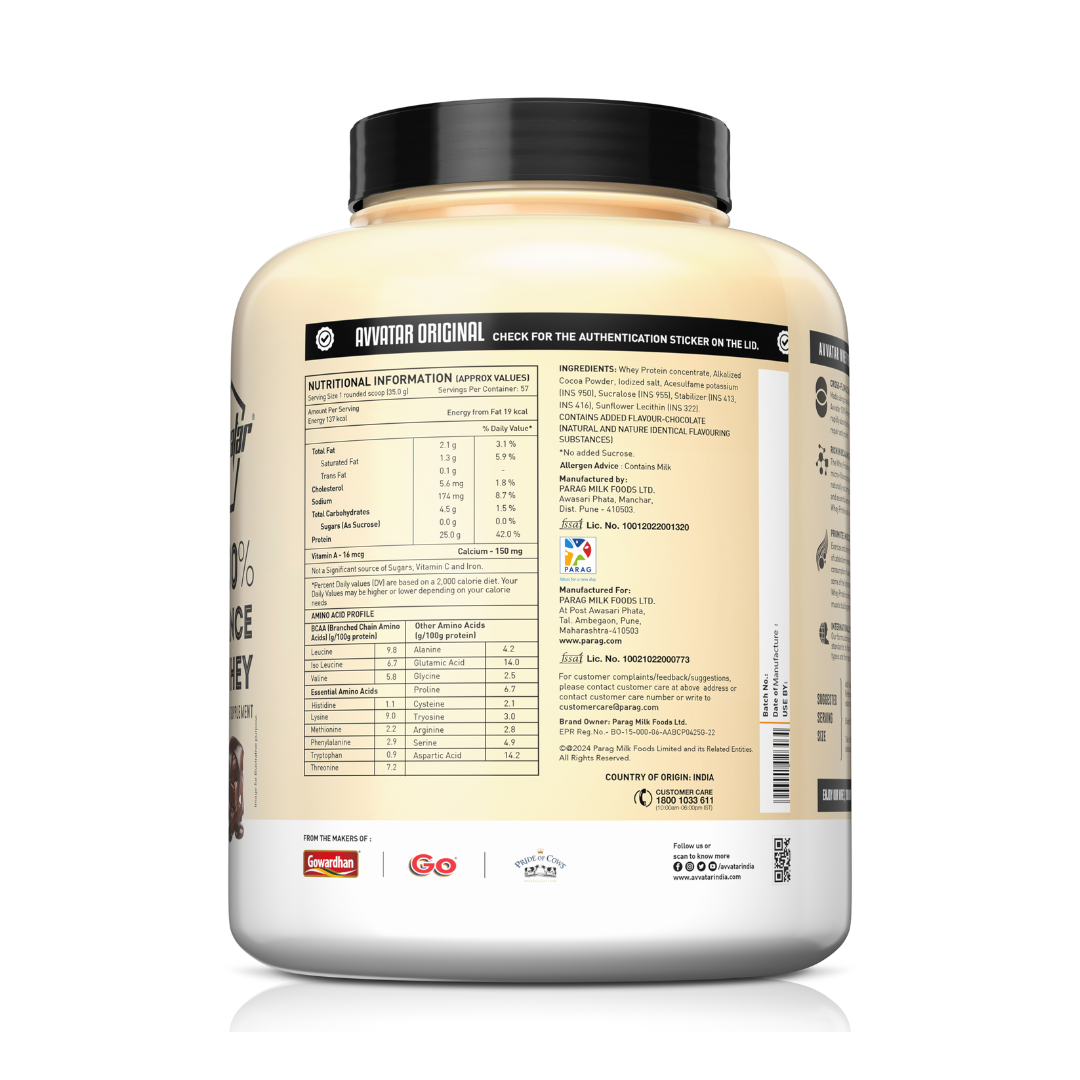 Avvatar 100% Performance Whey Protein 2kg Health Supplement - Image 2