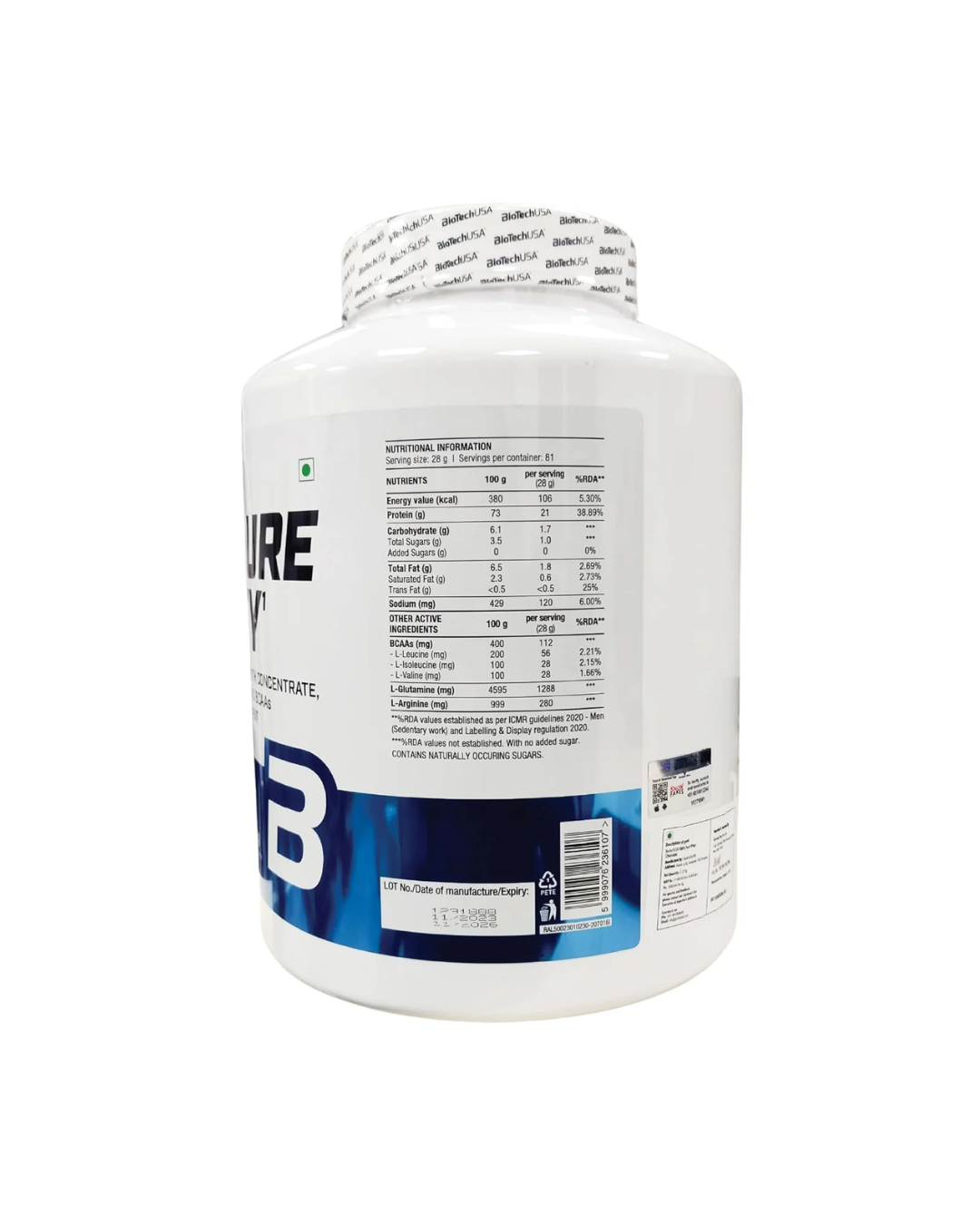 BioTechUSA 100% Pure Whey Protein 2.27Kg | 81 Servings - Image 2